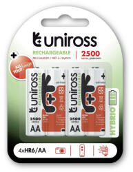 Uniross AA/ceruza akkumulátor 1, 2 V 2500 mAh (4 db) (UH4AA2500) - szerszamplaza