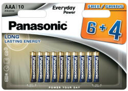 Panasonic AAA/mikro tartós alkáli elem 1, 5 V (10 db) (LR03EPS-10BW6-4F) - szerszamplaza