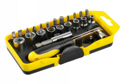  Bithegy és dugókulcs készlet 23 részes 1/4" mágneses CrV (18421F) - vasasszerszam