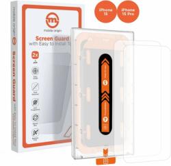 Mobile Origin Orange Screen Guard iPhone 15 Pro / 15 üvegfólia + applikátor - 2db (SGA-i15Pro-2pk)
