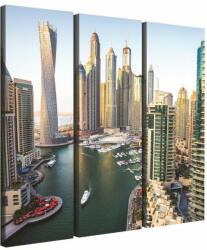  Vászonkép szett 3 darabos Dubai jachtkikötő (78380)