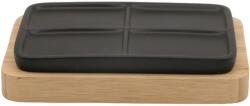 Inter Ceramic Suport pentru săpun Inter Ceramic - Ninel, 13 x 8.5 cm, negru/bambus (72559)
