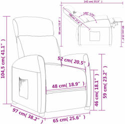 vidaXL világossárga szövet dönthető fotel (340963)
