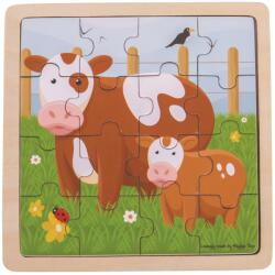 Bigjigs Toys Puzzle Bigjigs Toys - Vaca cu vițel (DDBJ493)