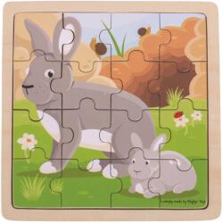 Bigjigs Toys Puzzle iepure cu iepure (DDBJ496)