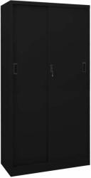 vidaXL fekete acél tolóajtós irodai szekrény 90 x 40 x 180 cm (335960)