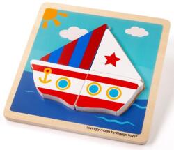 Bigjigs Toys Inserați puzzle Barcă cu pânze (DDBJ34059)