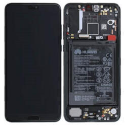 Huawei P20 Pro Előlap keret+LCD Kijelző+Érintőüveg+Akkumulátor, Fekete (02351WQK, 02351WQE) Service Pack