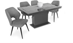  Magasfényű Flóra asztal Aspen székkel - 4 személyes étkezőgarnitúra