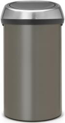 Brabantia Touch Bin nyomófedeles hulladékgyűjtő XXL, 60L - H méret, platinaszürke acél test, selyem ujjlenyomatmentes fedő - 402463 (402463)