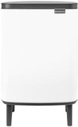 Brabantia Bo Waste Bin Hi hulladékgyűjtő felnyitható, Soft-Close fedéllel, magasított, lábakon álló, műanyag tartály, 12L - C méret, acél, fehér - 227240 (227240)