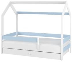 Babyboo Varázslatos kék házikó gyermekágy 160*80 cm, matraccal, ágyneműtartóval