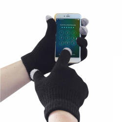 Portwest Touchscreen (kapacitív kesztyű, érintőképernyős eszközökhöz) kötött kesztyű (fekete 2XL/3XL) (GL16BKRXX_3X)