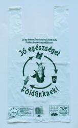 Lebomló ingvállas táska, 30 x 50 cm, kukoricakeményítős (PLA), környezetbarát 100 db/csomag