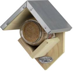 Esschert Design Mogyoróvaj tartó madáretető ház cink tetővel (FB213)