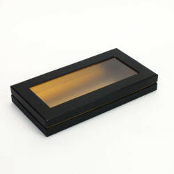  Lapos tégla papírdoboz arany belsővel fekete (CCR7924B)
