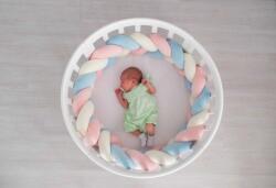 TOLO Parapet împletit 240 cm - roz cu albastru Lenjerii de pat bebelusi‎, patura bebelusi