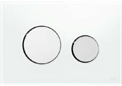 Tece Placa de actionare WC Tece Loop 9240660, dubla, orizontala, 220 x 150 mm, sticla, lucios, alb (9240660)