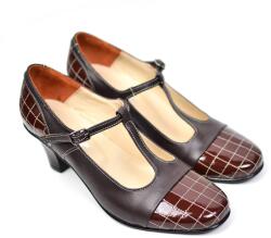 Rovi Design Oferta marimea 36 Pantofi dama piele naturala cu varf lacuit - eleganti - Made in Romania LP50M