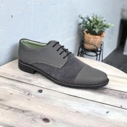  Pantofi barbati casual din piele naturala, culoare Gri - 858GG - ellegant