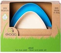 eKoala eKkolí -100% növényi alapanyagokból készült BIOplasztik tányérszett (2 db-os) kék-fehér