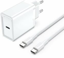 Vention 1-port 25 W USB-C Wall Charger with USB-C Cable EU-Plug fehér (FAHWF-EU)