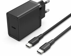 Vention 1-port 25 W USB-C Wall Charger with USB-C Cable EU-Plug fekete (FAHBF-EU)