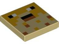 LEGO® 3068bpb1482c2 - LEGO világos krémszínű (tan) csempe 2 x 2 méretű, gömbhal mintával (3068bpb1482c2)