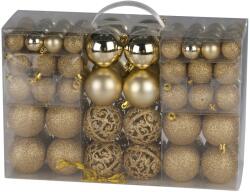 Christmas Gifts Karácsonyi függődísz gömbök 100 db, 32 x 3 cm / 32 x 4 cm / 36 x 6 cm, Arany (XEH25298578)