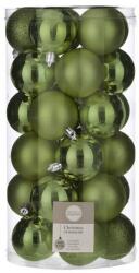 Christmas Gifts Karácsonyfa függődísz gömbök, törhetetlen, 30 db, 6 cm, zöld (XEH25220890)
