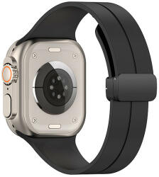 Techsuit - Óraszíj (W011) - Apple Watch 1/2/3/4/5/6/7/8/SE/SE 2 (38/40/41mm) - Fekete (KF2313758)