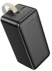 hoco. - Power Bank Smart (J111D) - 2x USB, Type-C, Micro-USB, PD30W, LED-del az akkumulátor ellenőrzéséhez és a zsinórhoz, 50 000 mAh - Fekete (KF2314355)