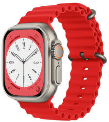 Techsuit - Óraszíj (W038) - Apple Watch 1/2/3/4/5/6/7/8/SE/SE 2/Ultra (42/44/45/49mm) - Piros (KF2310811)