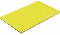 Gastrozone Műanyag barázdált vágódeszka, 40x30x1 cm, sárga