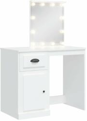  Vidaxl fehér fésülködőasztal LED-lámpákkal 90x42x132, 5 cm 834970