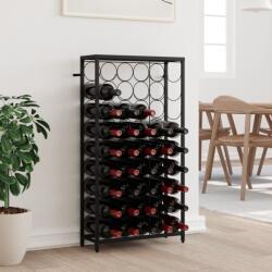 vidaXL fekete kovácsoltvas bortartó 45 palackhoz 54 x 18 x 100 cm (358367) - vidaxl