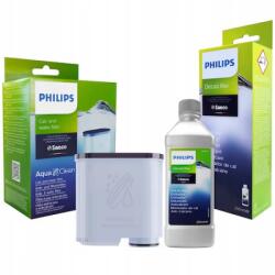 Philips Kit intretinere espressor, Philips, Compatibil cu Philips Latte Go+, Filtru apa, Solutie decalcifiere, 250 ml (FW02PH_+_DECALCIFIER_250ml)
