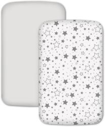 Kidizi Set 2 cearceafuri din bumbac cu elastic roata pentru patut cosleeper 90x50 cm Kidizi, Galaxy Grey White (5949551905226)