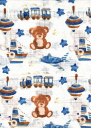 Mintás textil pelenka 1db-os - maci , jármű mintával - babyshopkaposvar