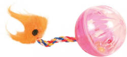 TRIXIE minge de plastic zornăitoare cu coadă pentru pisici (Diametru: 4 cm; Albastru-Roz)