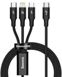 Baseus Rapid Series USB-C 3 az 1-ben kábel, mikro USB / Lightning / USB-C, 20 W, 1, 5 m (fekete)