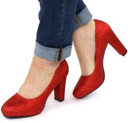 Zibra Pantofi eleganti de dama, cu platforma si toc inalt CD1-1-RED (CD1-1-RED_2FFE)
