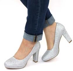 Zibra Pantofi eleganti de dama, cu platforma si toc inalt CD1-1-SILVER (CD1-1-SILVER_2065)