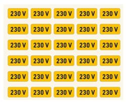  Matrica "230V", öntapadós - 20x10mm (ERV127001ONV00200010) (ERV127001ONV00200010)
