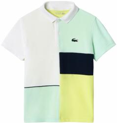 Lacoste Tricouri băieți "Lacoste Recycled Pique Knit Tennis Polo Shirt - white/green/flashy yellow/navy blue