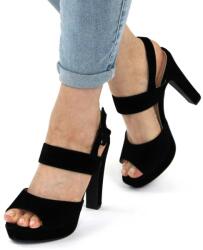 Zibra Sandale de dama, elegante, cu platforma si toc inalt 308-103-BLACK (308-103-BLACK_2BD7)