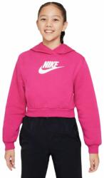 Nike Hanorace fete "Nike Sportswear Club Fleece Crop Hoodie - fireberry/white