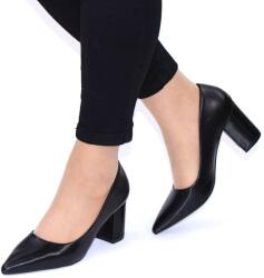 Zibra Pantofi de dama eleganti, cu toc gros si inalt DP-7199-1B-BLACK (DP-7199-1B-BLACK_ACED)