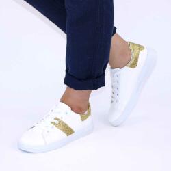 Zibra Pantofi casual de dama, confortabili si usori LB8836-WHITE/GOLD (LB8836-WHITE/GOLD_BB19)
