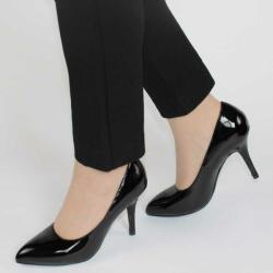 Zibra Pantofi de dama, negri, stiletto cu toc inalt si subtire D88-2-Black (D88-2-Black_23DA)